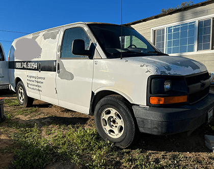 White Chevrolet Express work van